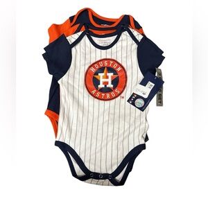 Genuine Merchandise Houston Astros 18 mos One Piece Bodysuit NWT 3pack